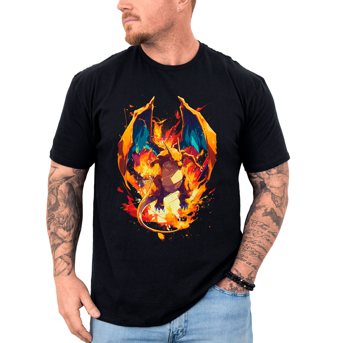 poleras-hombre-anime-charizard-flame-algod-n
