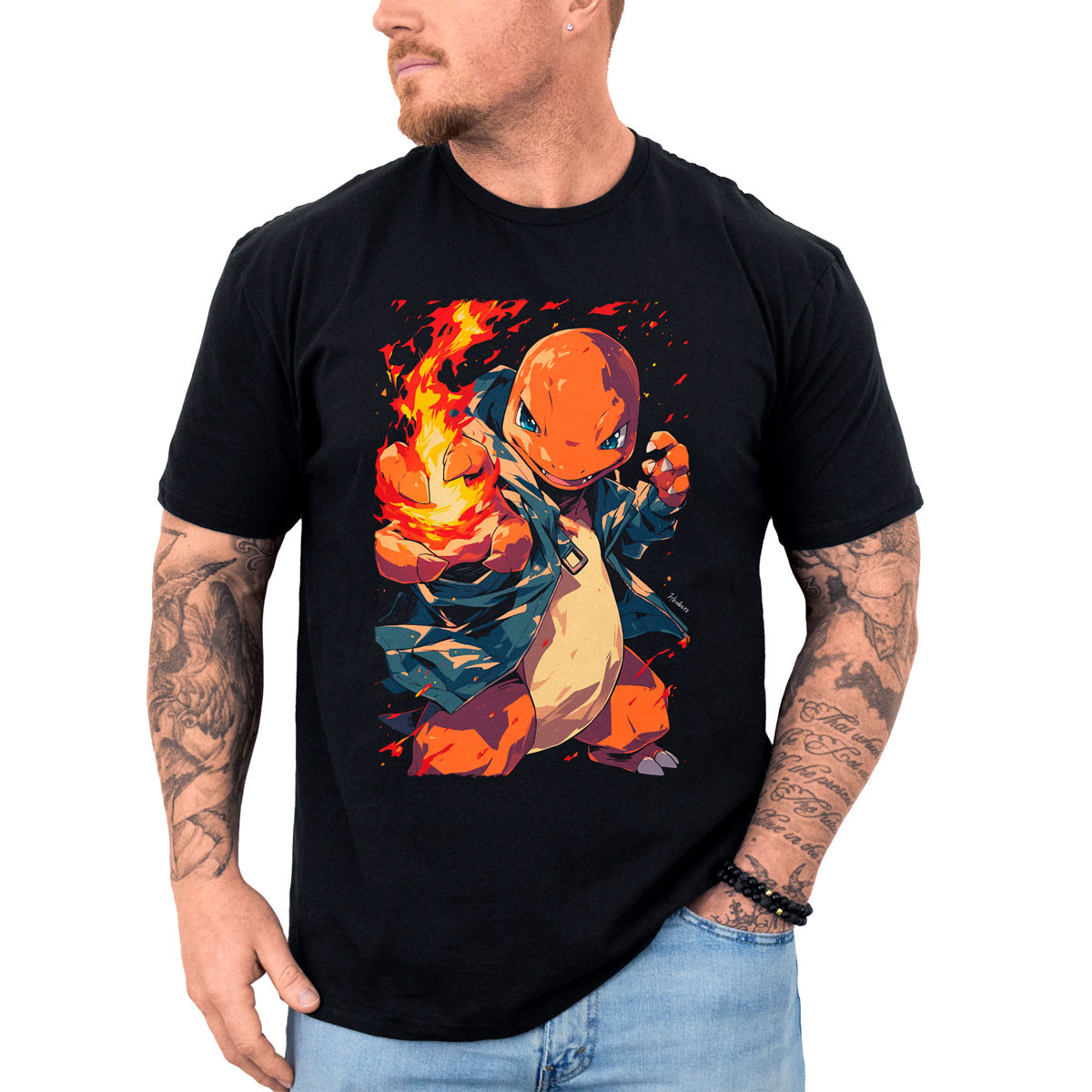 poleras-hombre-anime-charmander-pok-mon-sketch