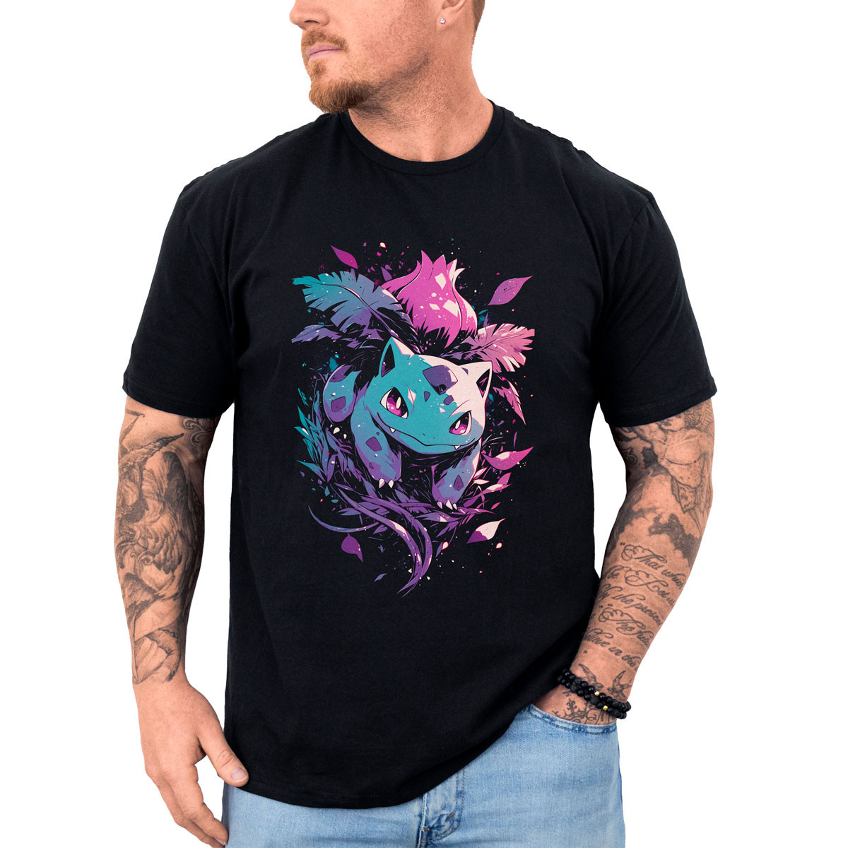 poleras-hombre-anime-dise-o-ivysaur-tipo-planta