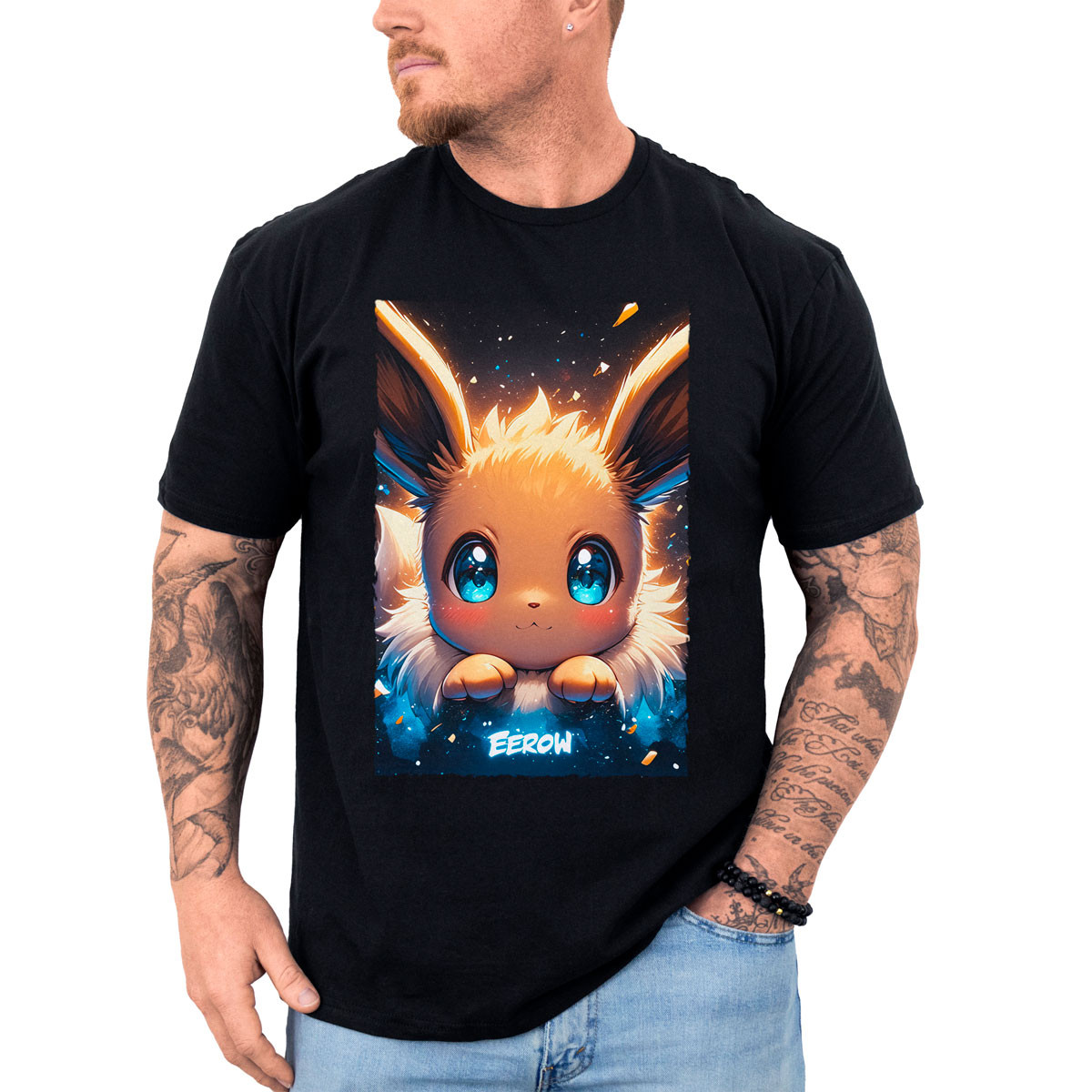 poleras-hombre-anime-eevee-babydoll-eyes-pok-mon-battle-design