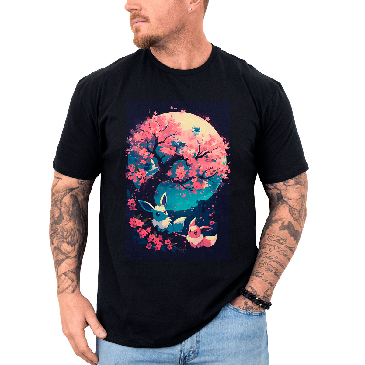 poleras-hombre-anime-eevee-cerezos-pok-mon