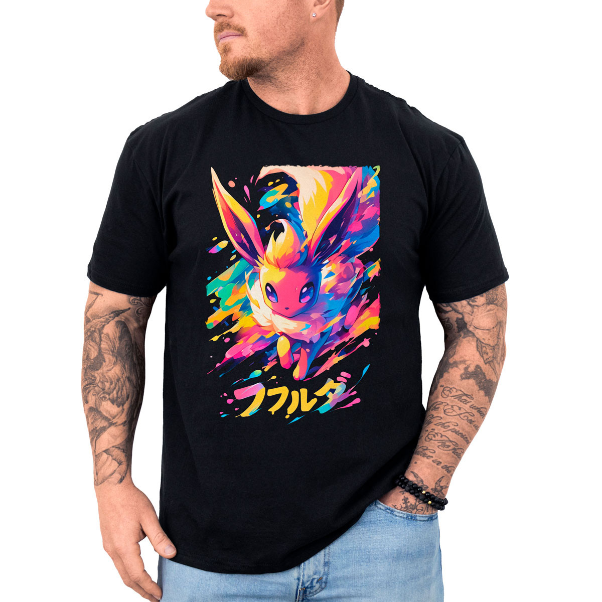poleras-hombre-anime-eevee-ink-pok-mon-negro