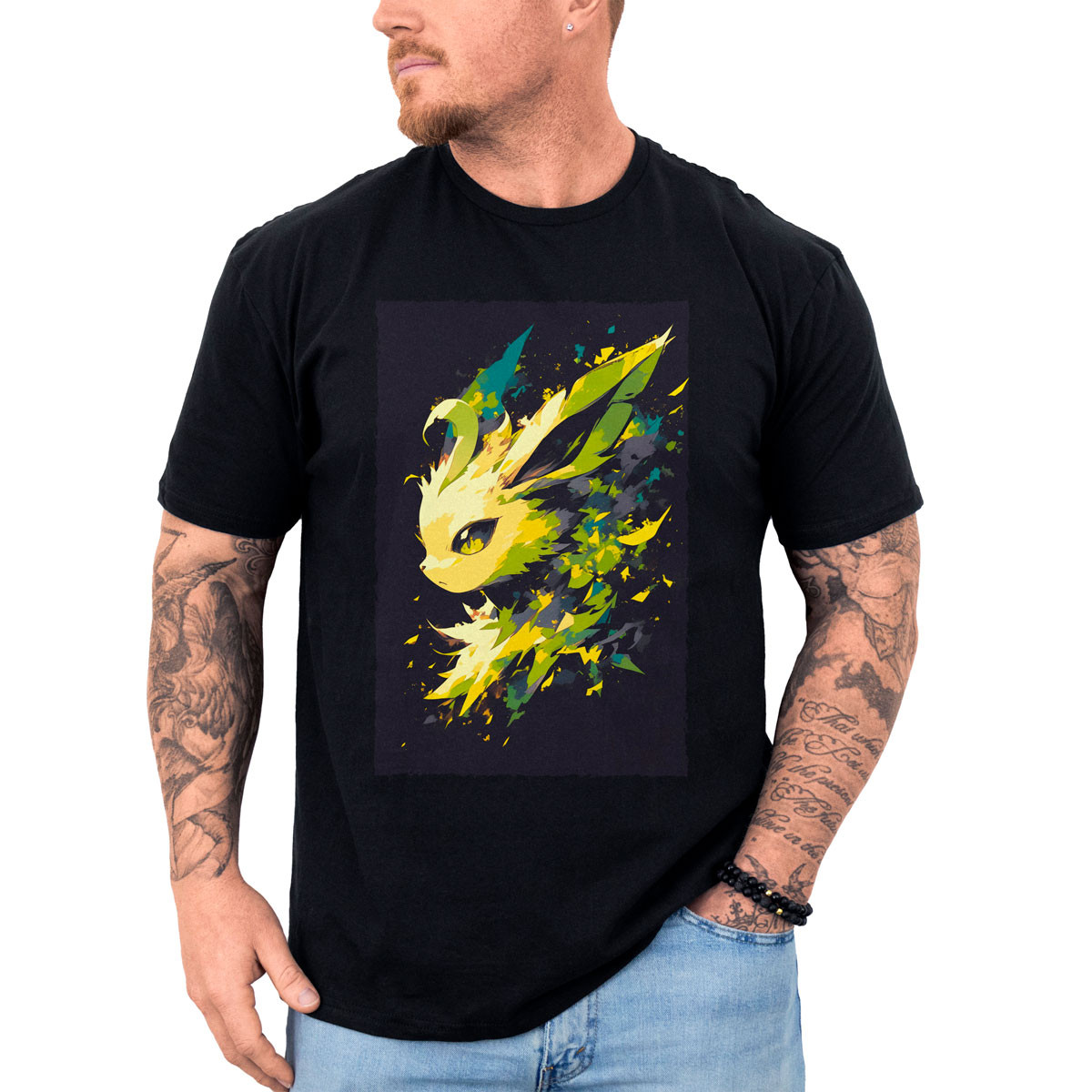 poleras-hombre-anime-eevee-silhouette-pok-mon-batalla