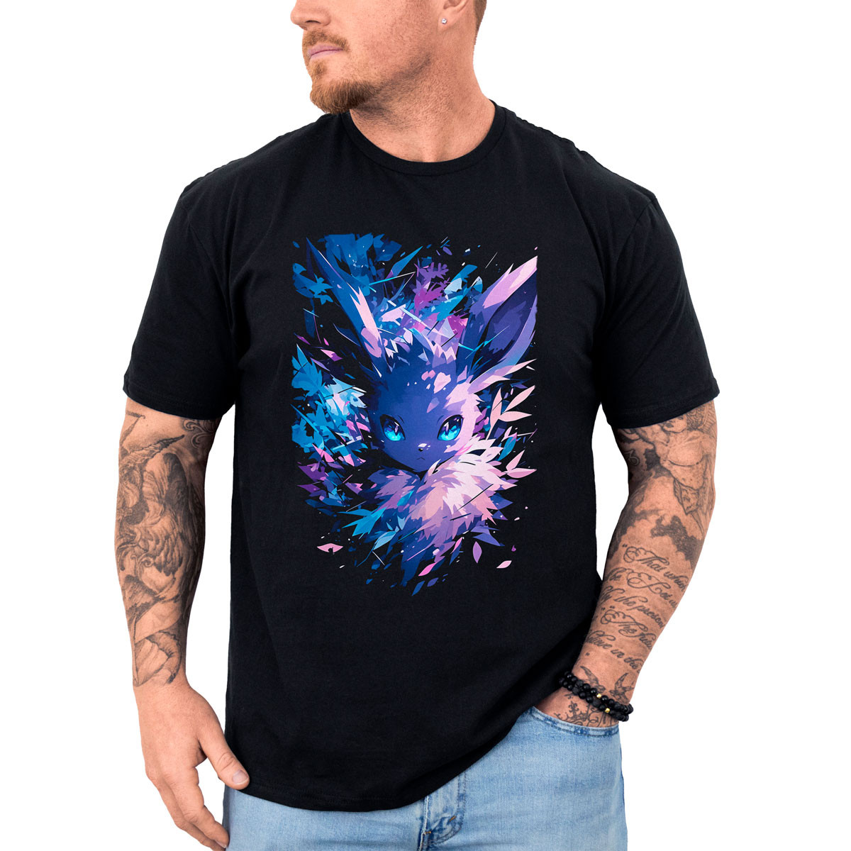 poleras-hombre-anime-eevee-silueta-pokemon