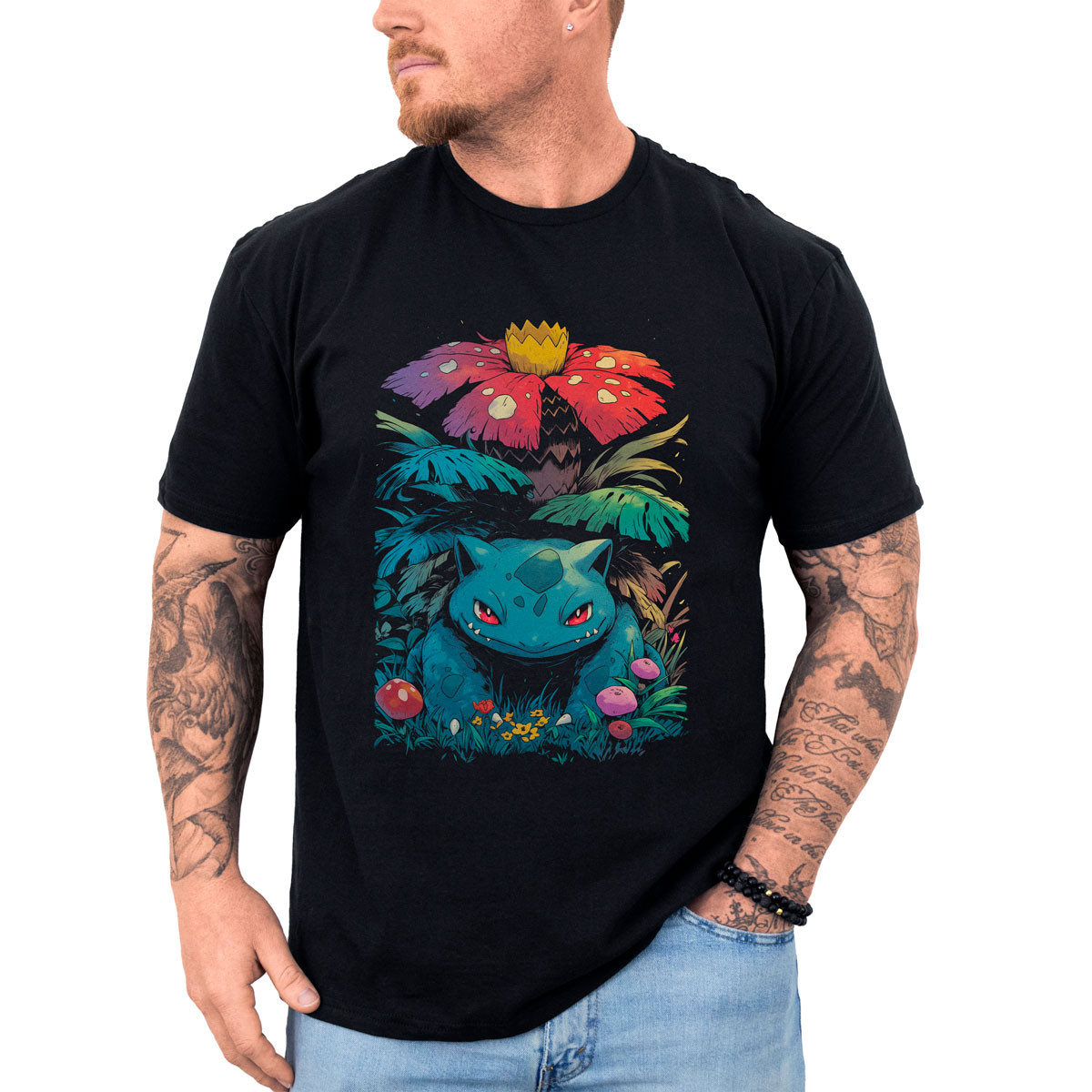 poleras-hombre-anime-entrenador-venusaur-pokemon-fondo-negro