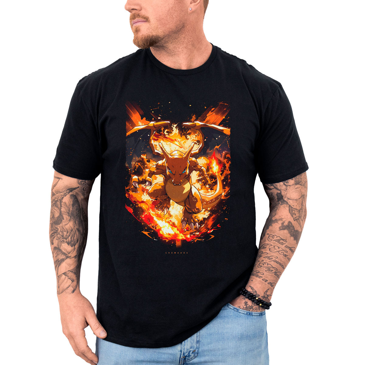 poleras-hombre-anime-estampada-entrenador-charizard-flame-pok-mon