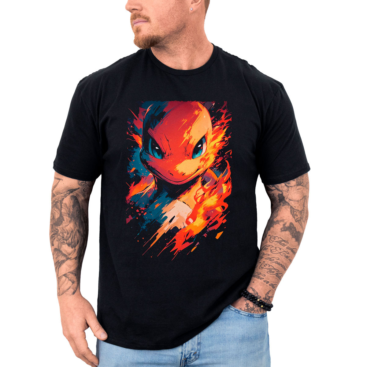 poleras-hombre-anime-estampado-charmander-face-pok-mon