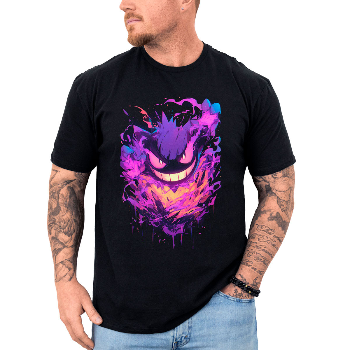 poleras-hombre-anime-gastly-pok-mon-negro