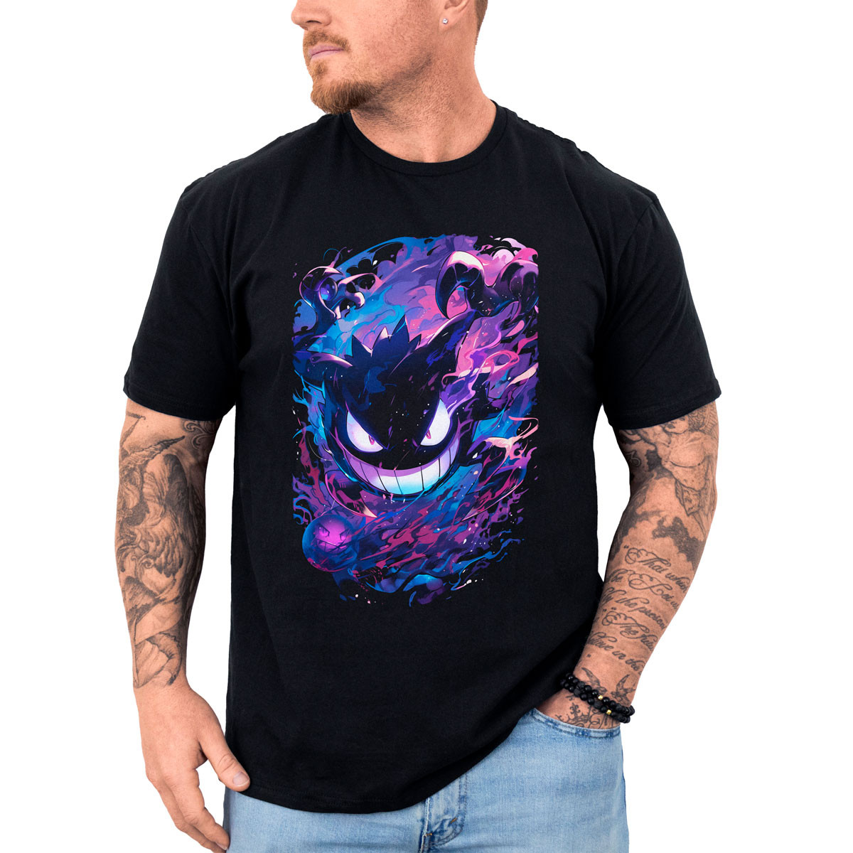 poleras-hombre-anime-gastly-pokemon-negro