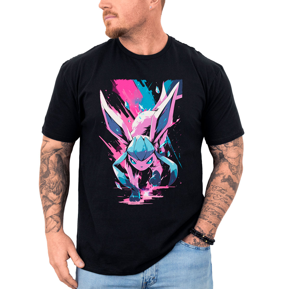 poleras-hombre-anime-glaceon-ice-fang-batalla-manga-corta