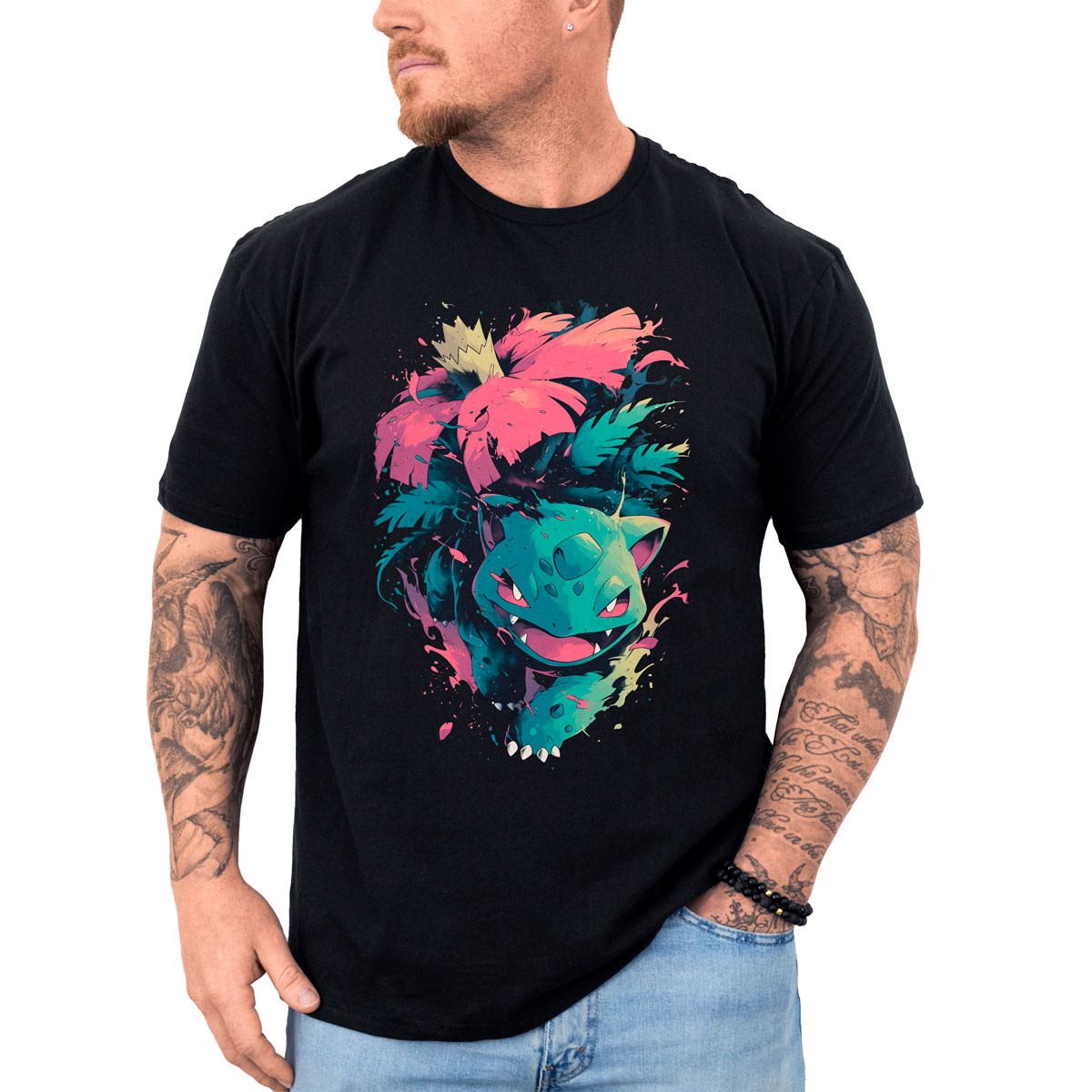 poleras-hombre-anime-ivysaur-petal-dance-pok-mon