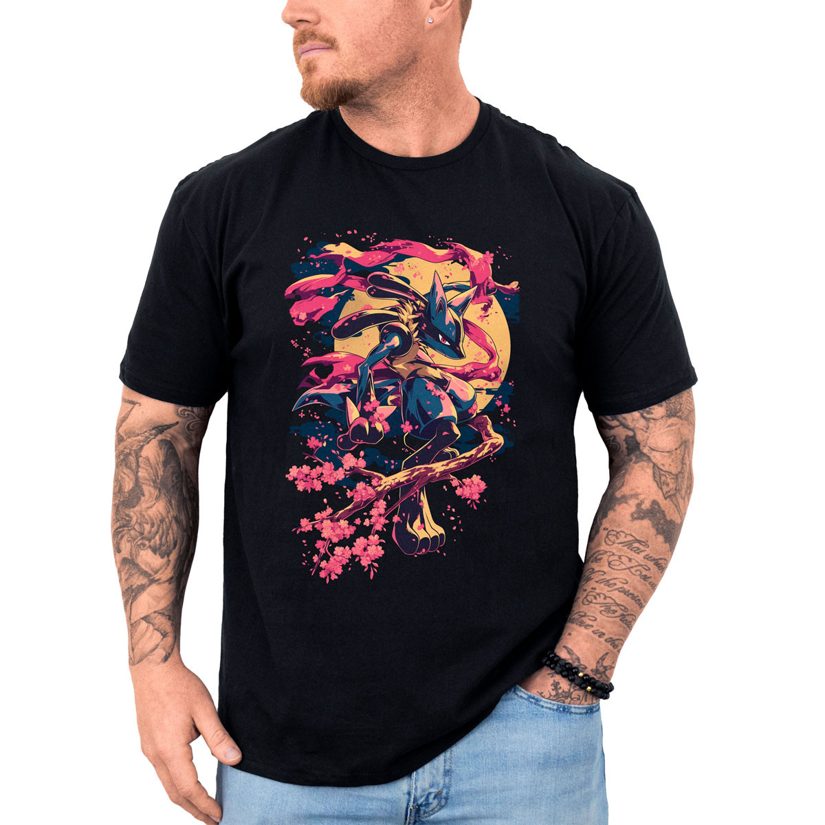 poleras-hombre-anime-lucario-flores-cerezo-pok-mon-anime