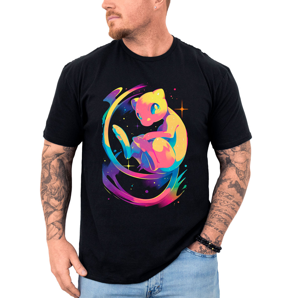 poleras-hombre-anime-mew-minimalista-pokemon-negra
