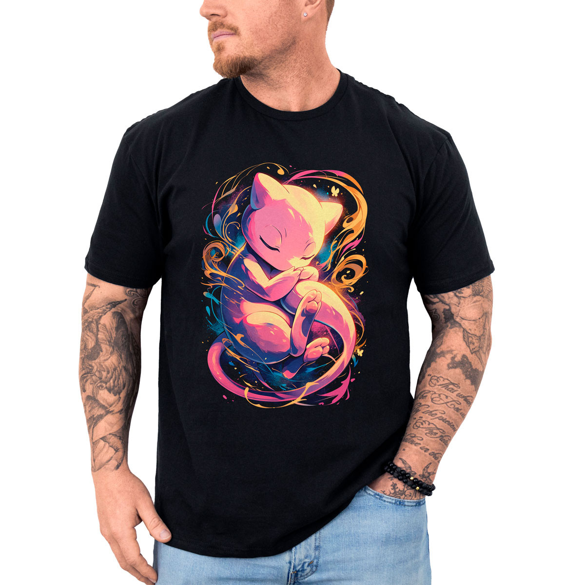 poleras-hombre-anime-mew-outline-drawing-dibujos-anime