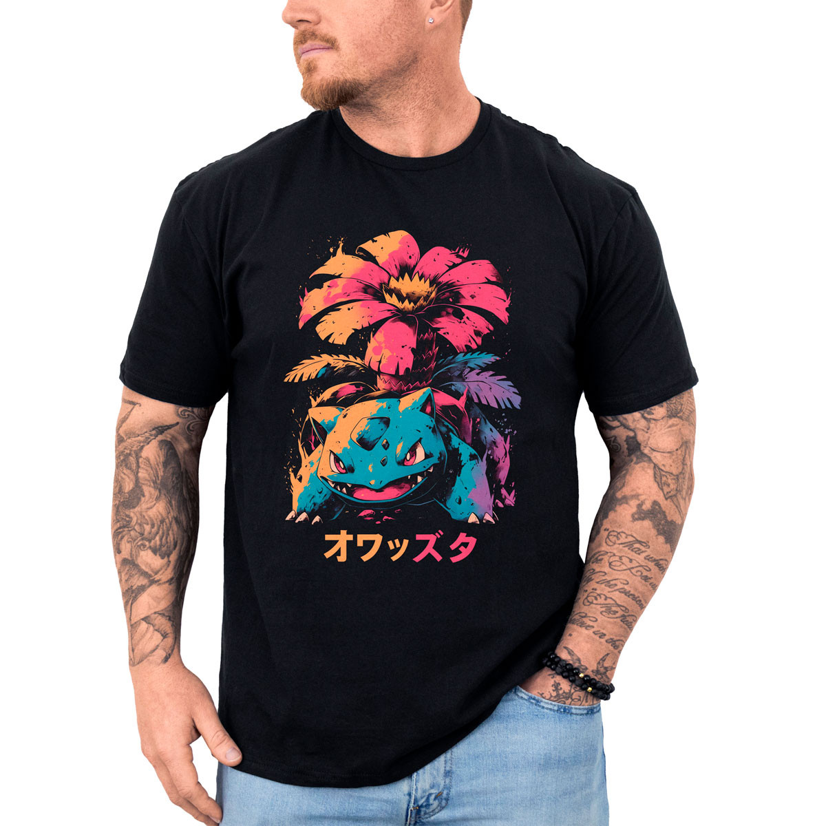 poleras-hombre-anime-negra-gym-dise-o-ivysaur-ink-estilo-pokemon-anime