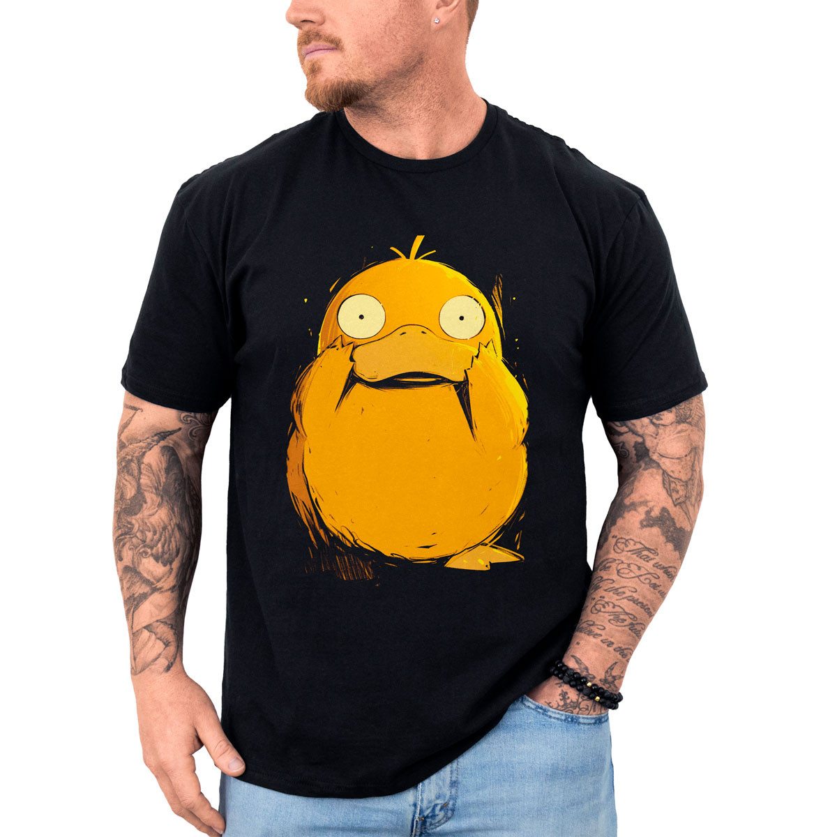poleras-hombre-anime-psyduck-negro-minimalista