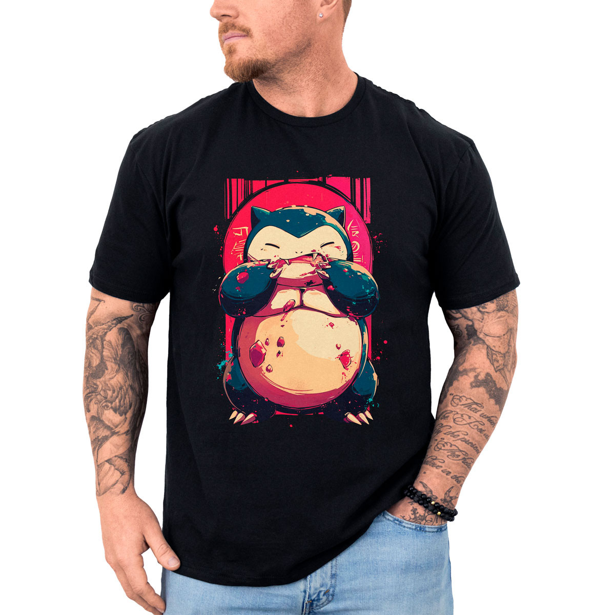 poleras-hombre-anime-snorlax-pokemon-negro-1