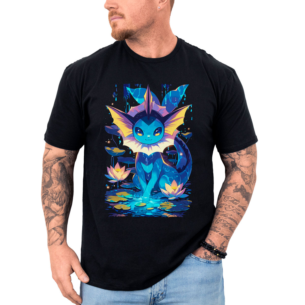 poleras-hombre-anime-vaporeon-lotus-gym-anime