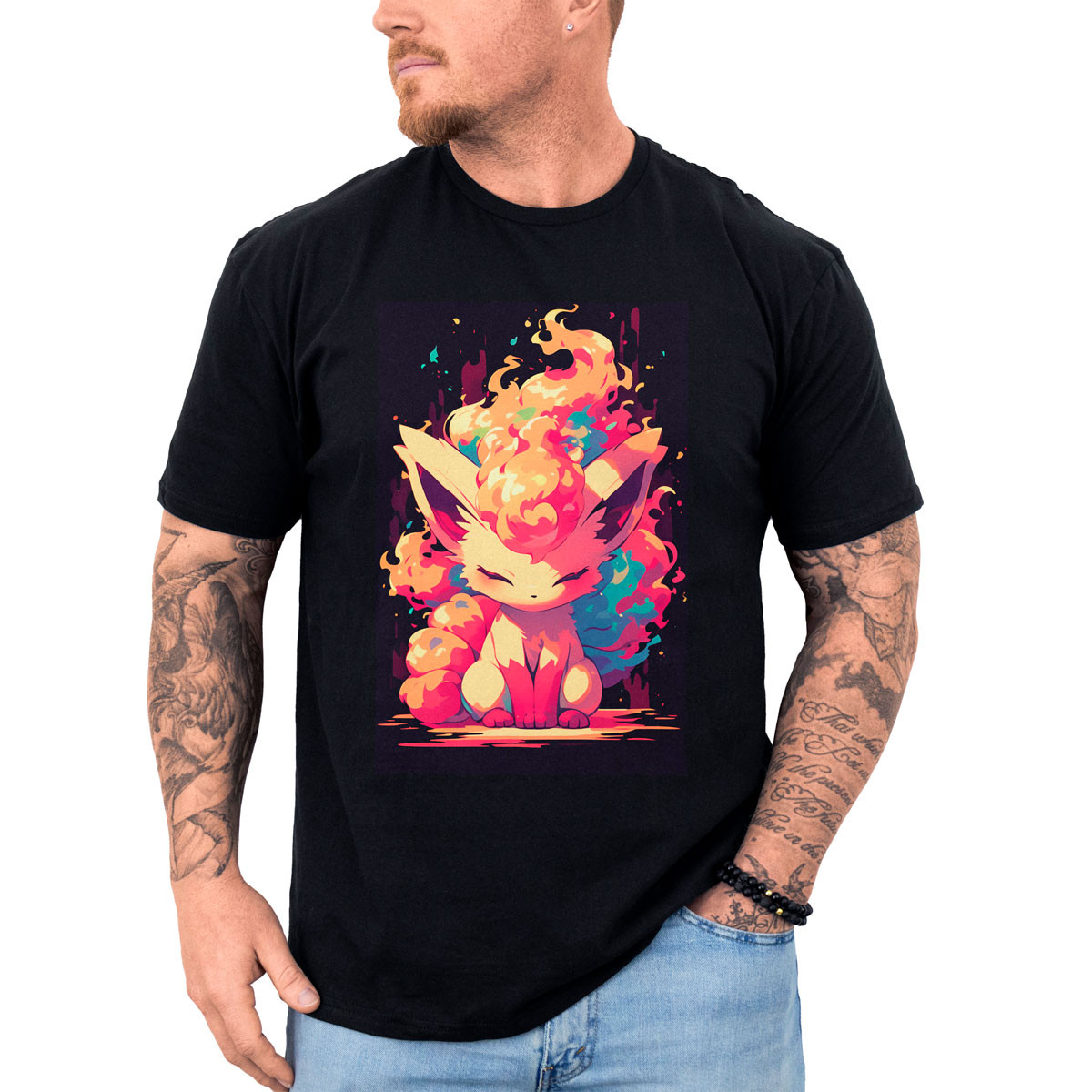 poleras-hombre-anime-vulpix-fuego-estampada-gym