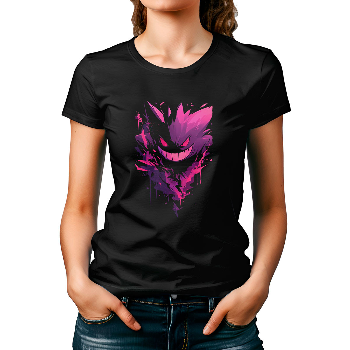 poleras-manga-corta-gengar-dark-pokemon-anime