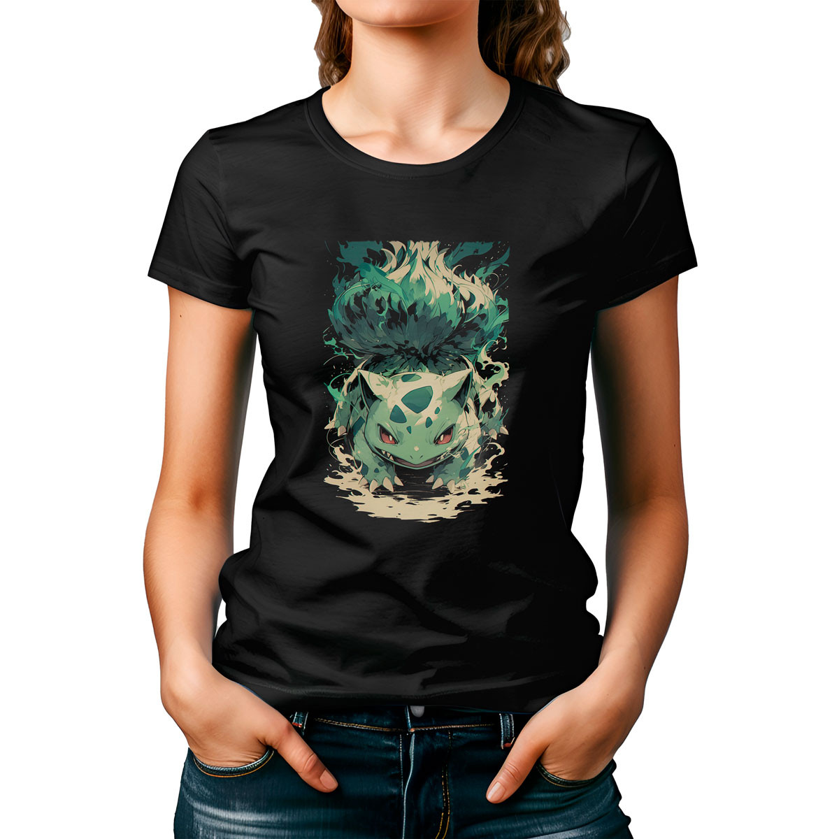 poleras-mujer-anime-bulbasaur-poderoso-entrenador-negra