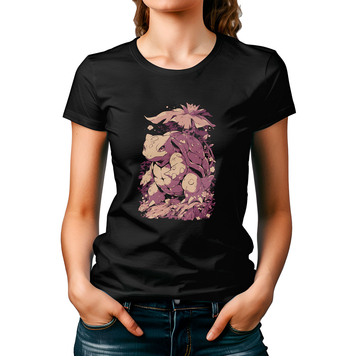 poleras-mujer-dise-o-squirtle-pokemon-negro-brillante
