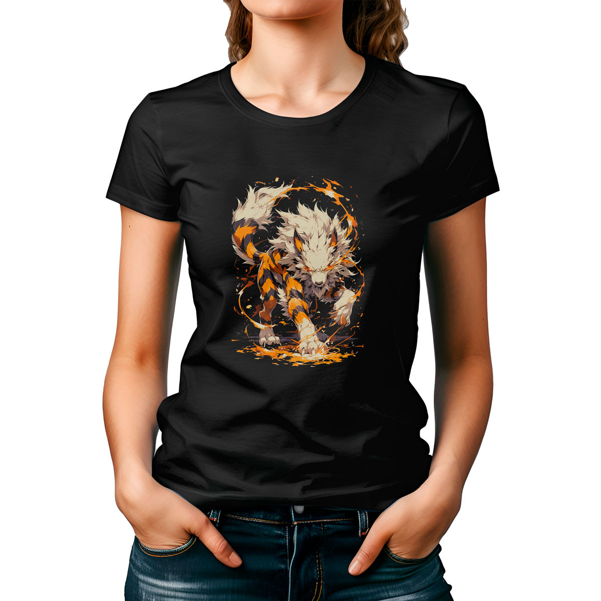 poleras-mujer-estampada-frontal-batalla-arcanine-flamewheel-pok-mon