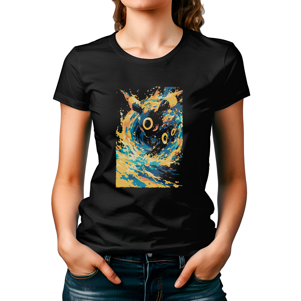 poleras-mujer-estampada-frontal-entrenador-pok-mon-umbreon-atacando