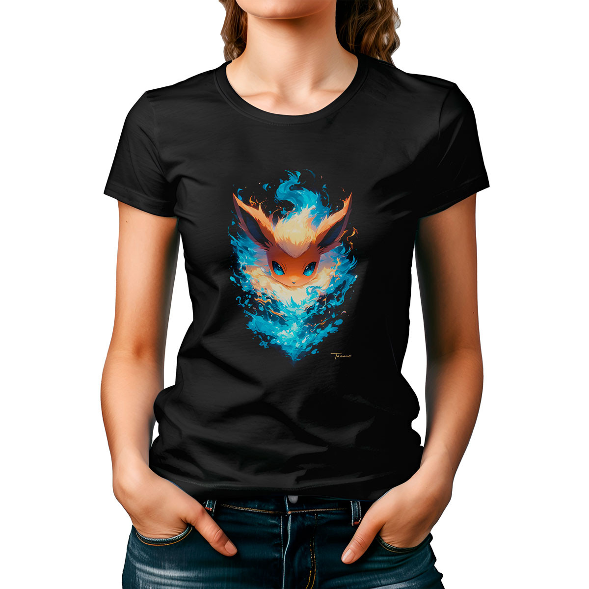 poleras-mujer-estampada-frontal-pok-dex-flareon-anime-black