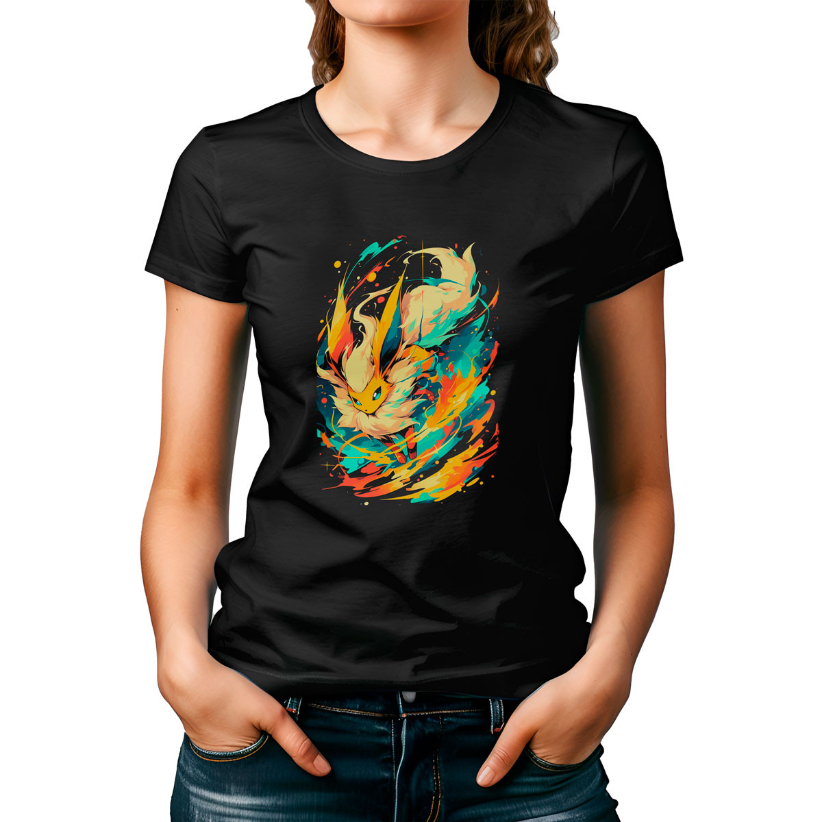 poleras-mujer-flareon-pok-mon-negro-dise-o-llamas-anime