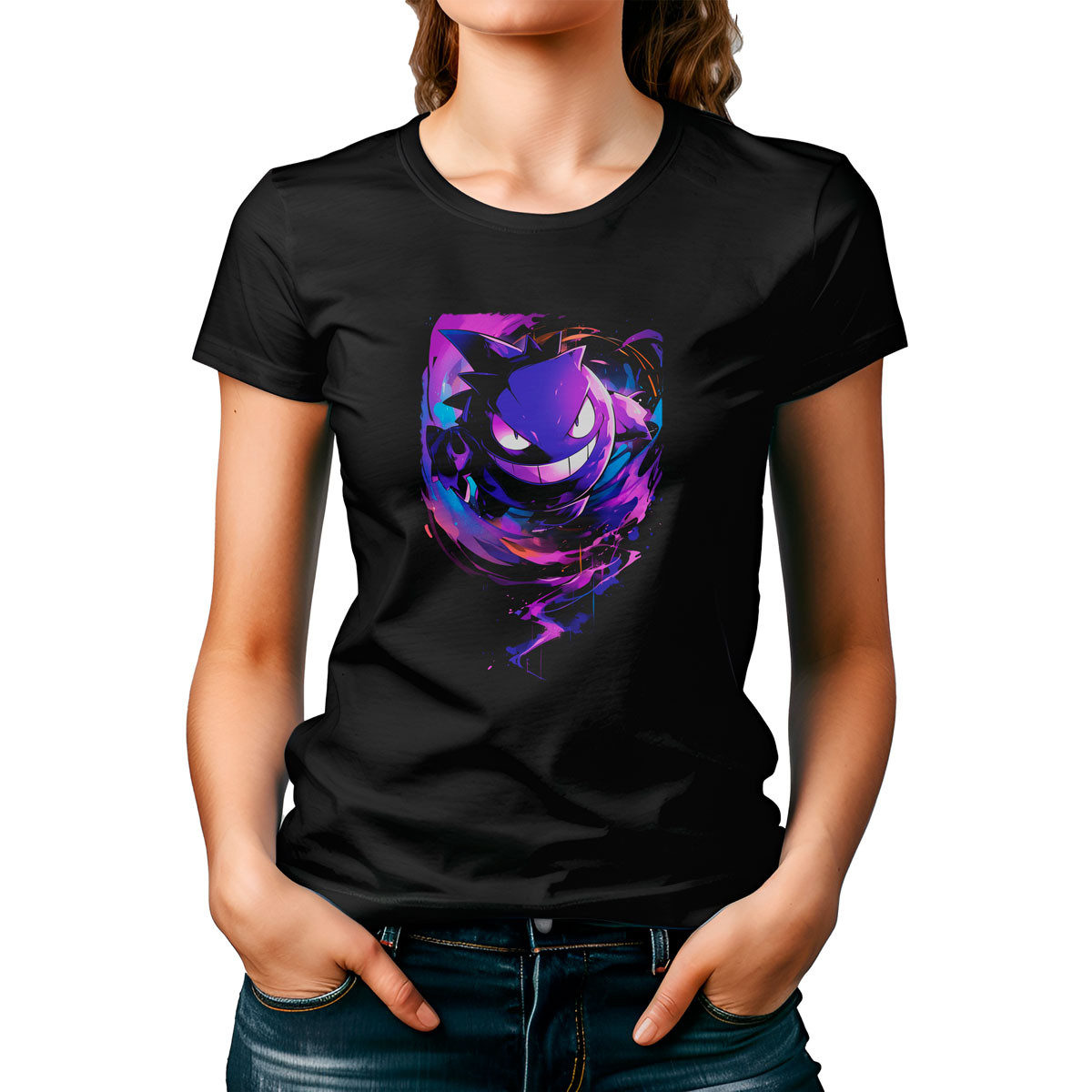 poleras-mujer-negra-gym-dise-o-gastly-full-power-pok-mon-anime