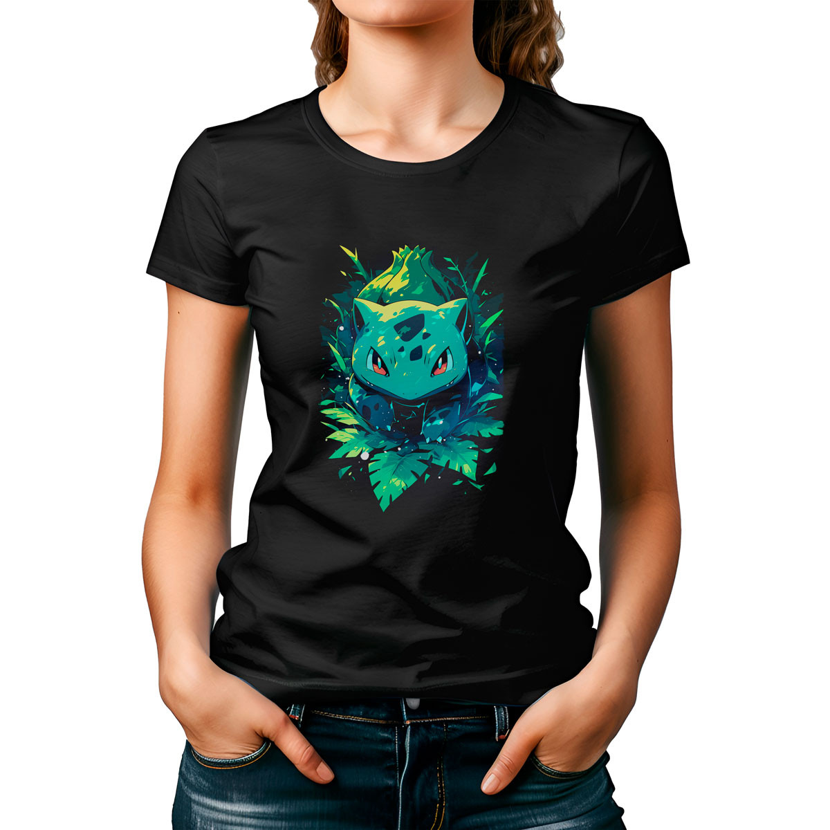 poleras-mujer-negras-pok-mon-bulbasaur-shiny-anime