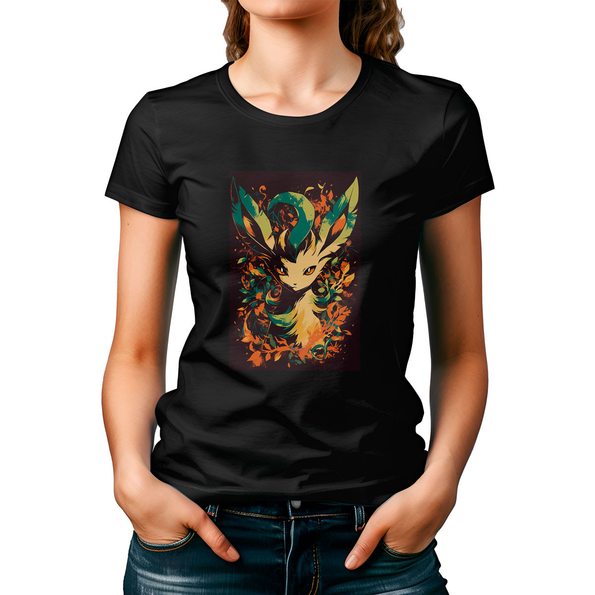poleras-mujer-shiny-leafeon-pokemon-manga-corta
