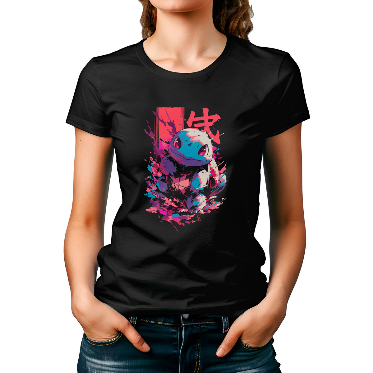 Poleras Mujer Squirtle Ink Estilo Pokemon 03 Gym Algodón - Unika