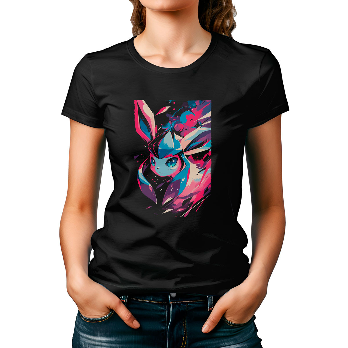 poleras-negra-glaceon-pokemon-closeup