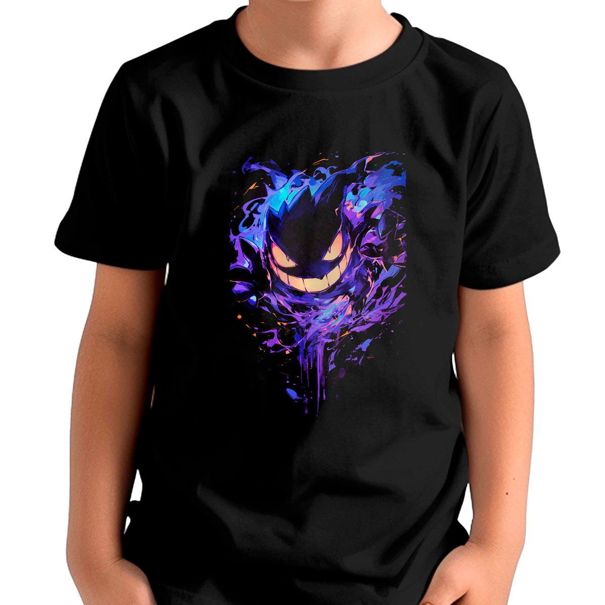 poleras-negro-batalla-gastly-glowing-pokemon-anime