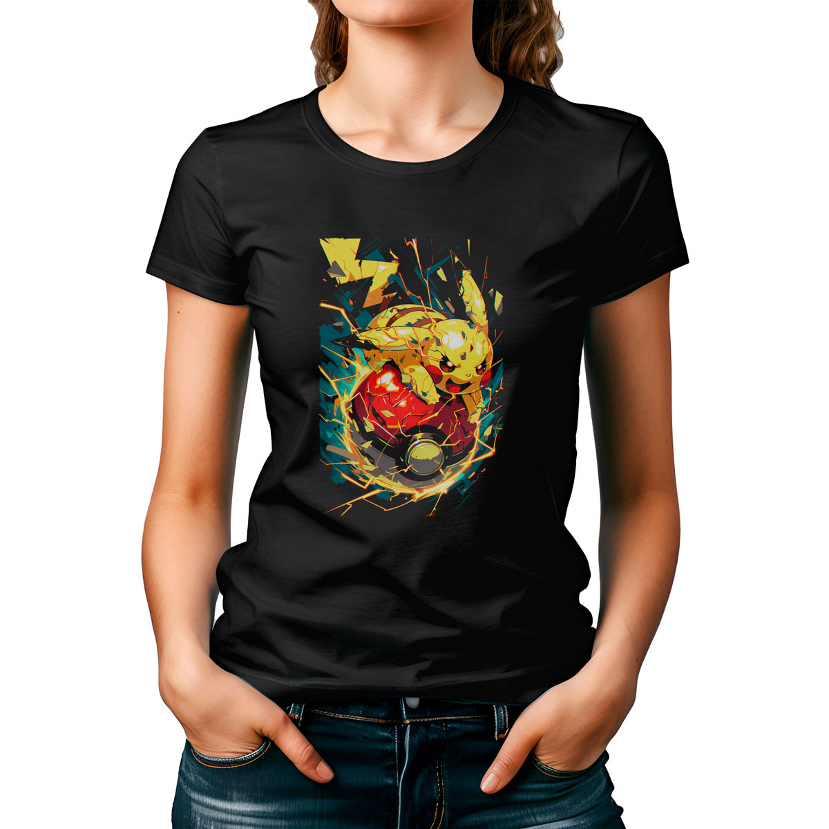 poleras-pikachu-electro-ball-negra-entrenador-pok-mon