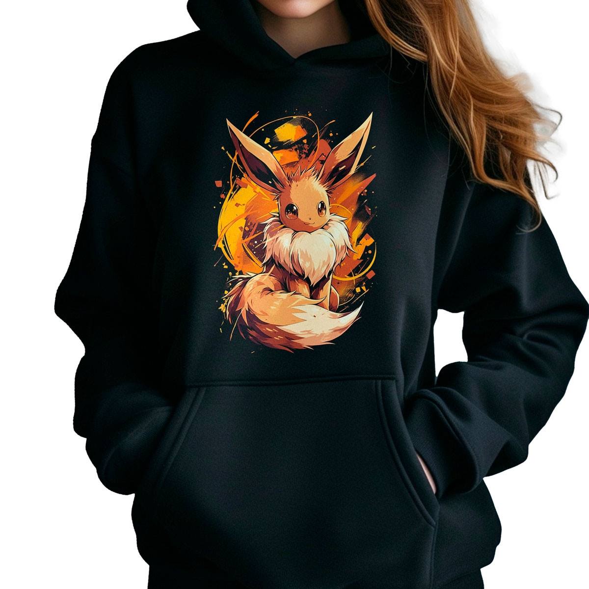 poleron-anime-eevee-pokemon-negro