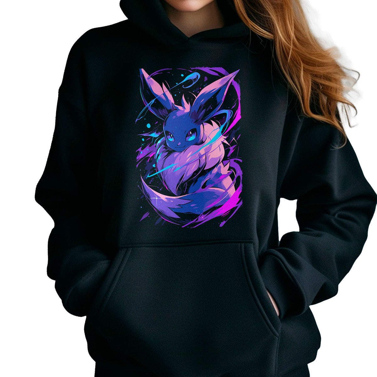 poleron-anime-eevee-sketch-pokemon-negro-batalla-