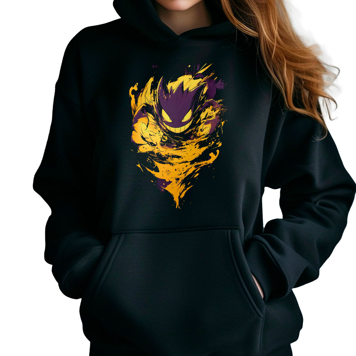 poleron-anime-haunter-sketch-estampada-gym-negro