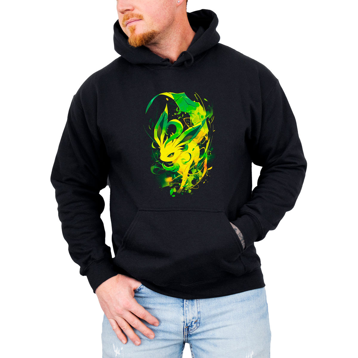 poleron-anime-hombre-batalla-leafeon-hoja