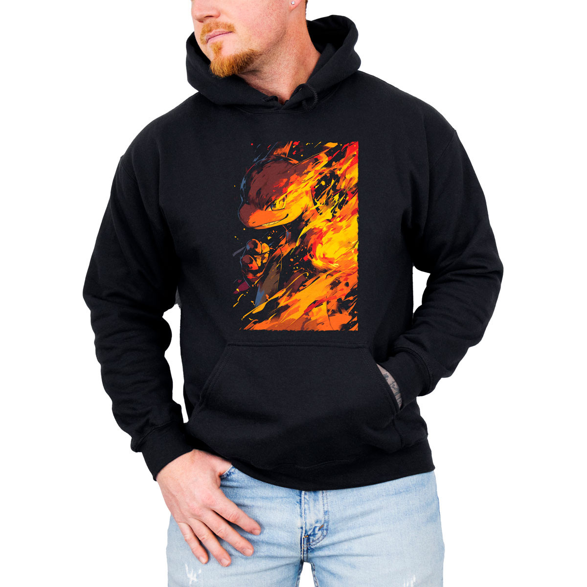 poleron-anime-hombre-charmander-silueta-pok-mon