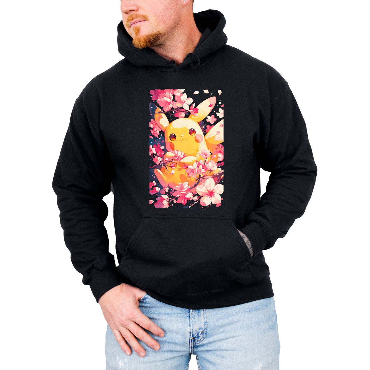 poleron-anime-hombre-pikachu-en-batalla-con-cerezos-pok-mon
