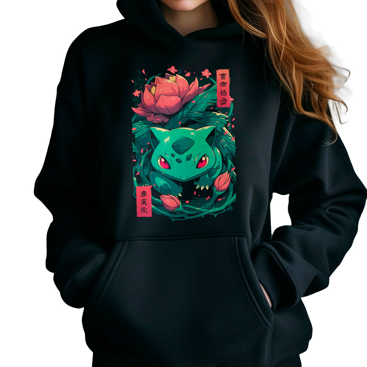poleron-anime-mujer-capucha-pok-dex-bulbasaur-negro