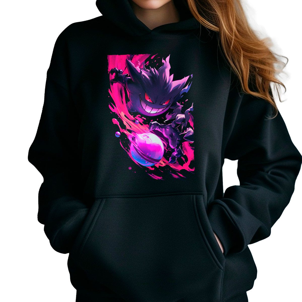 poleron-anime-mujer-gengar-shadow-ball-pokemon