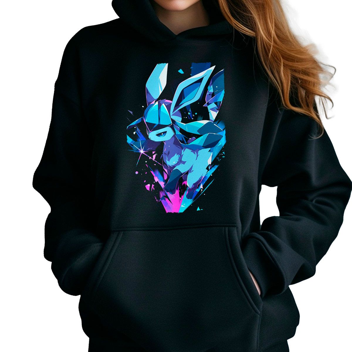 poleron-anime-mujer-glaceon-pokemon-negro-background