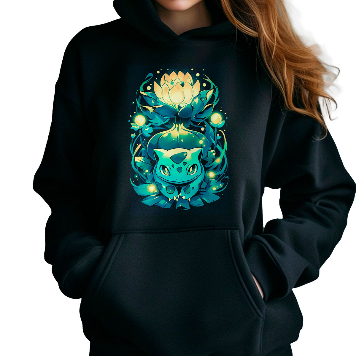 poleron-anime-mujer-negra-batalla-bulbasaur-lotus-pok-mon-anime-