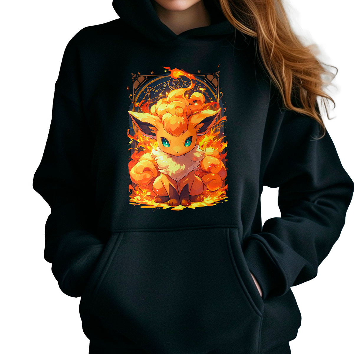 poleron-anime-mujer-negra-batalla-vulpix-fire-spin-pok-mon