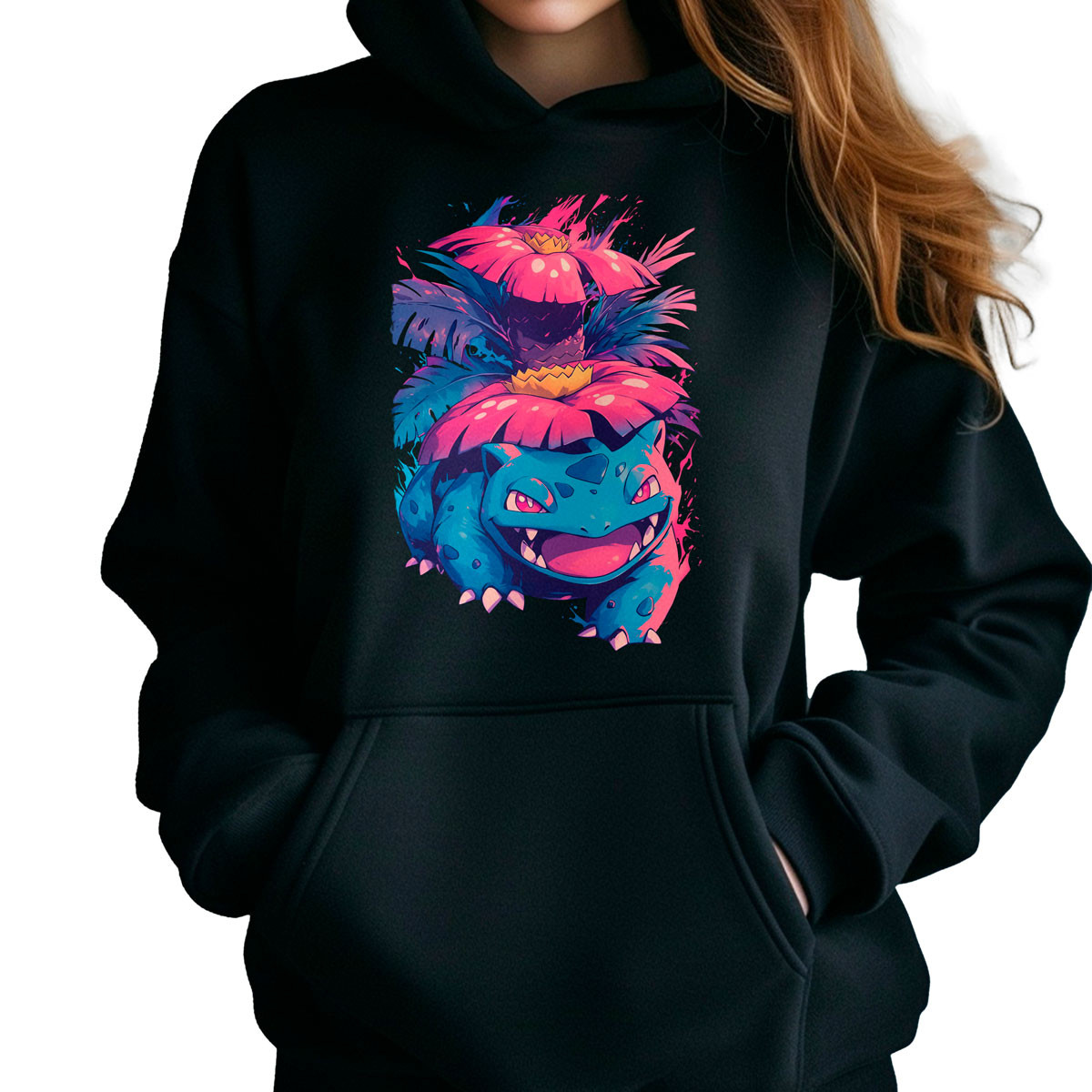 poleron-anime-mujer-shiny-venusaur-pokemon-negro