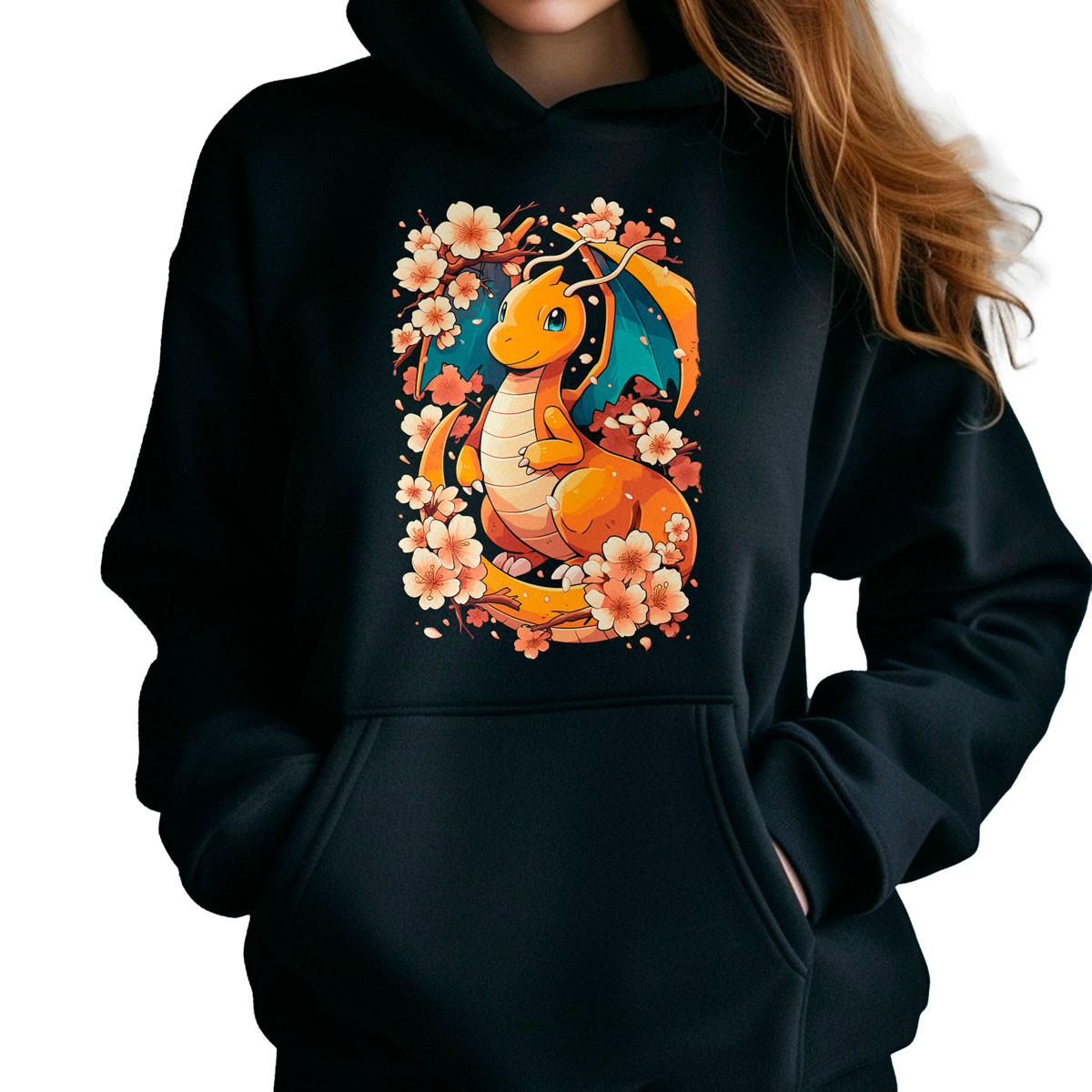 poleron-anime-mujer-suave-shiny-dragonite-cherry-blossoms